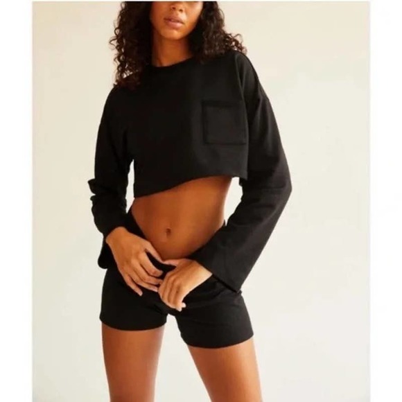 2PC Free people movement Sunny Set Cropped Sweatshirt Set - Picture 2 of 3